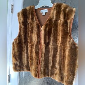 Vintage Skiwear Victoria Harbour Faux Fur Sweater Vest, Hippie Chic